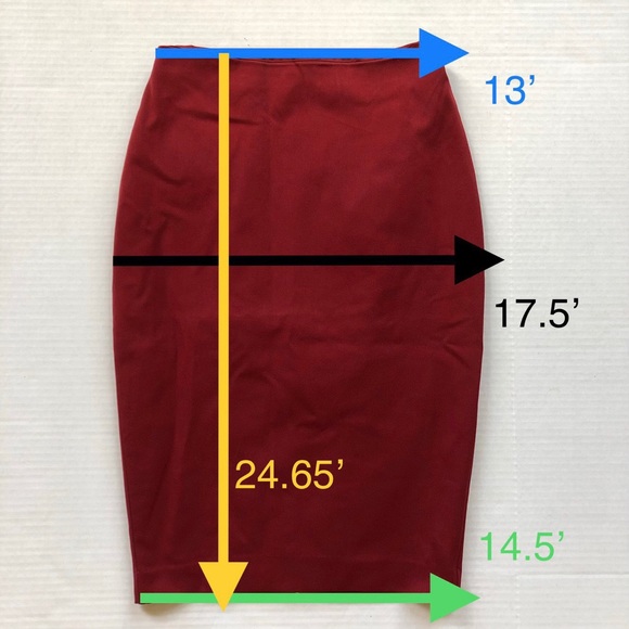 EXPRESS Red Pencil Skirt - Picture 2 of 5